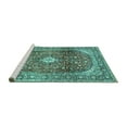 thumbnail image 2 of Ahgly Company Machine Washable Indoor Round Persian Turquoise Blue Traditional Area Rugs, 6' Round, 2 of 4