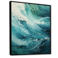 thumbnail image 2 of Designart "Expressive Teal Waves Of The Ocean" Coastal Waves Floater Framed Canvas Prints, 2 of 5