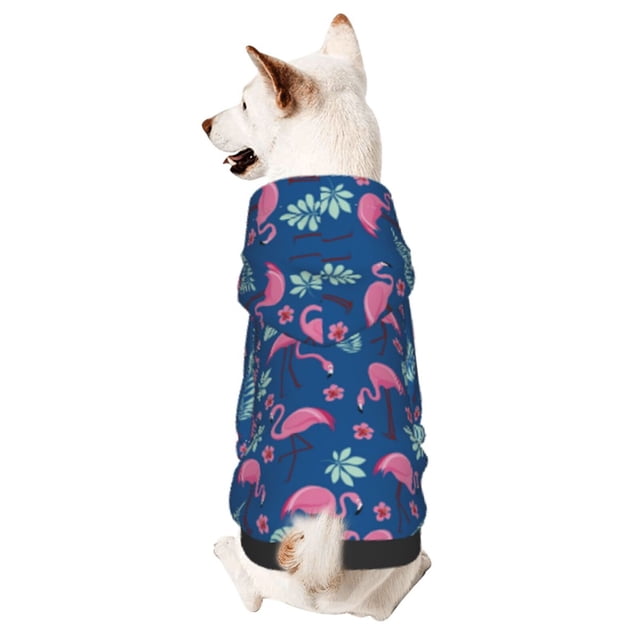 Balery Plants And Flamingos Sudadera con Capucha para Perros Pequeños – Ropa para Mascotas, Disfraz para Perros y Gatos, Ideal para Fiestas y Cosplay-XX-Large