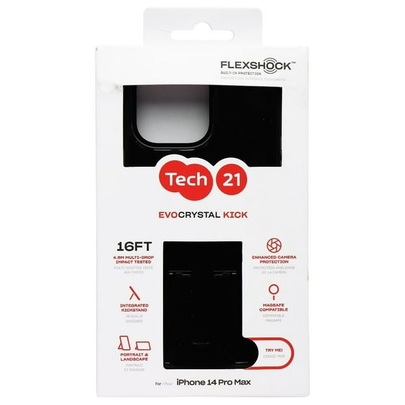 Tech21 Evo Crystal Kick Series Case for MagSafe for iPhone 14 Pro Max - Black