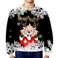 thumbnail image 1 of toraway Chandails en Molleton pour Hommes Chandails à Capuchon Amusants d'Hiver Col Rond Chandail à Capuchon d'Hiver et d'Automne Décontracté Manches Longues Imprimé Flocon de Neige de Noël Chandail Top L, 1 of 4