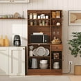 thumbnail image 4 of Costway 66" Pantry Cabinet Tall Kitchen Storage Cabinet with Charging Station Brown, 4 of 11
