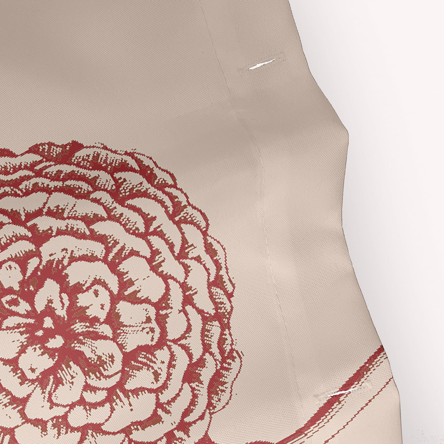 Simply Daisy 70" W x 73" L Antique Flowers Polyester Shower Curtain, Red [1 Ct]