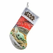Star Wars 814134 19 in. Star Wars the Mandalorian the Child Stocking with White Fur Cuff