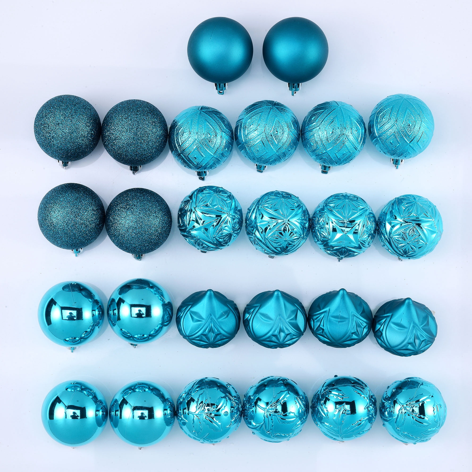 Holiday Time 26 Count Shatterproof Ornaments- Teal