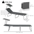 thumbnail image 2 of 2Pcs Outdoor Folding Chaise Lounge Chairs with Adjustable Sun Shade, Steel Frame & Oxford Cloth Recliners for Patio, Poolside, Garden, Beach & Camping, Grey, 73.6" L x 22.8" W, 2 of 7