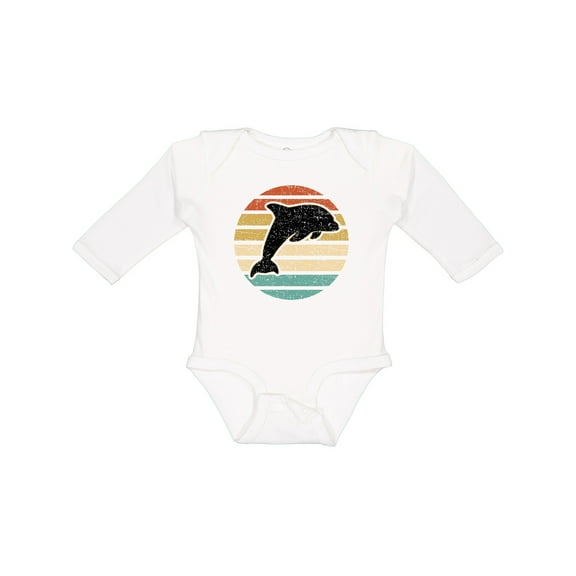 Inktastic Dolphin Cute Beach and Vacation Boys or Girls Long Sleeve Baby Bodysuit