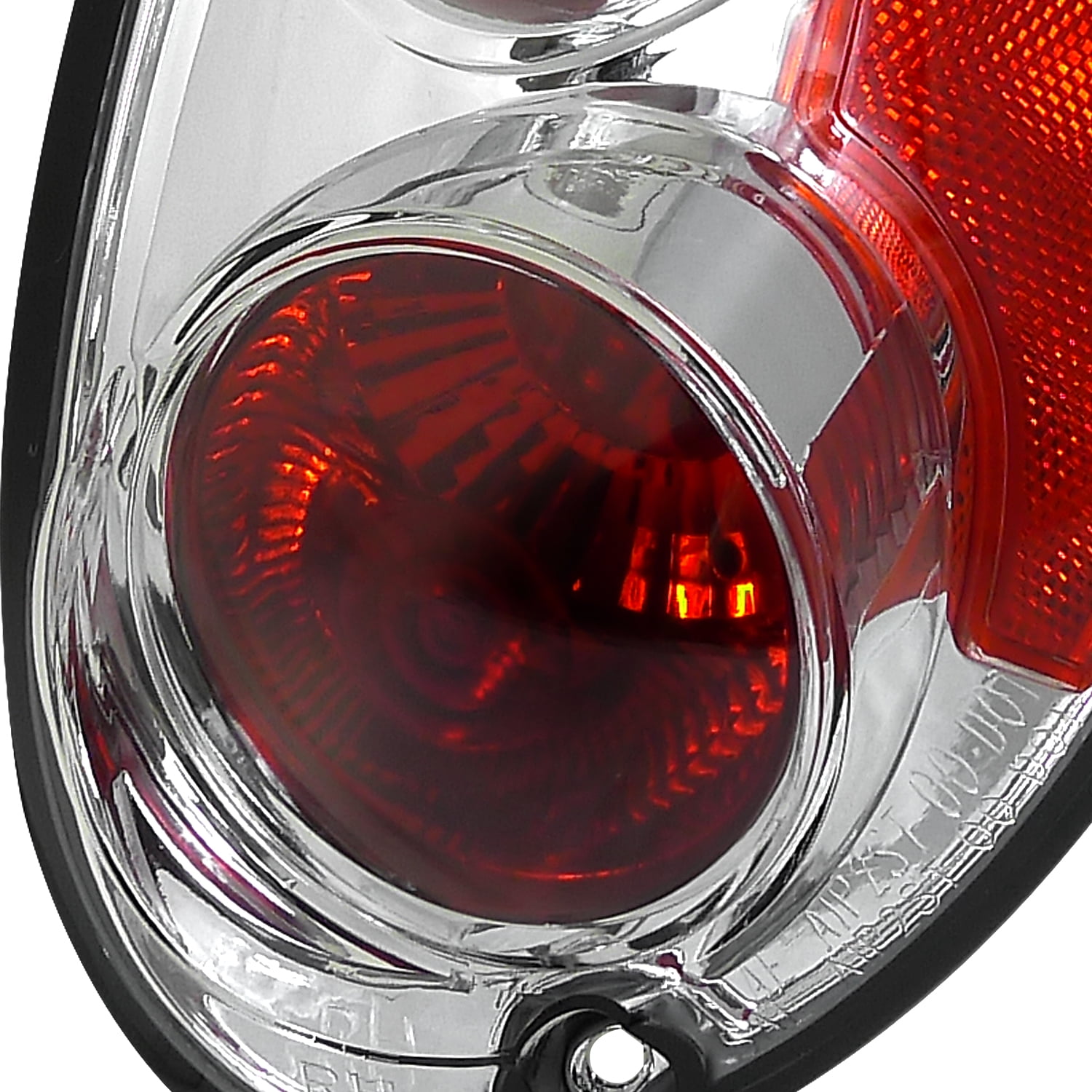 Spec-D Tuning Chrome Housing Clear Lens Tail Lights Compatible with 2001-2005 Chrysler PT Cruiser, Left + Right Pair Assembly