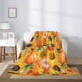 thumbnail image 5 of Throw Blanket for Couch Sofa and Bed, Pumpkins And Sunflowers Super Soft Plush Throw Blanket, Fuzzy Cuteness Comfy Warm Washable Flannel Blanket & Throws for All Season 50"x40", 5 of 7