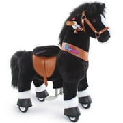 PonyCycle Kid-Powered Hores Ride-On Toy, No Battery, Smooth Wheels, Ages 3-4, Black, Ux326