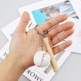 thumbnail image 3 of Paquete de 6 mini llaveros de bate y pelota para fiestas con temática deportiva, regalos de cumpleaños perfectos y diversión con el béisbol, 3 of 6