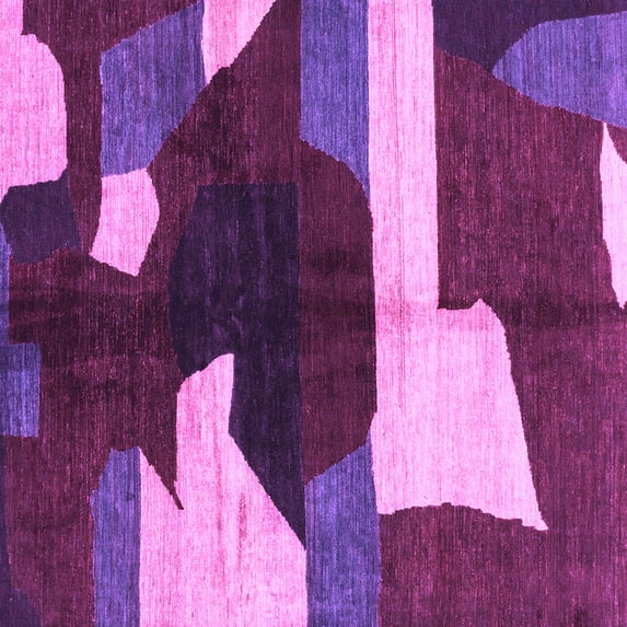 Ahgly Company Indoor Square Abstract Purple Modern Area Rugs, 3' Square
