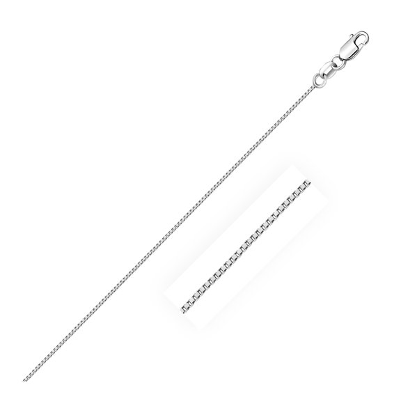 18k White Gold Box Chain 0.6mm 16 in