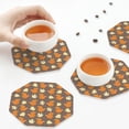 thumbnail image 7 of Pofeuu Squirrel And Maple Leaves Print Leather Coasters Set of 6, Round Cups Mugs Mat Pad for Home Kitchen Heat Resistant Drink Coasters,Octagon, 7 of 7
