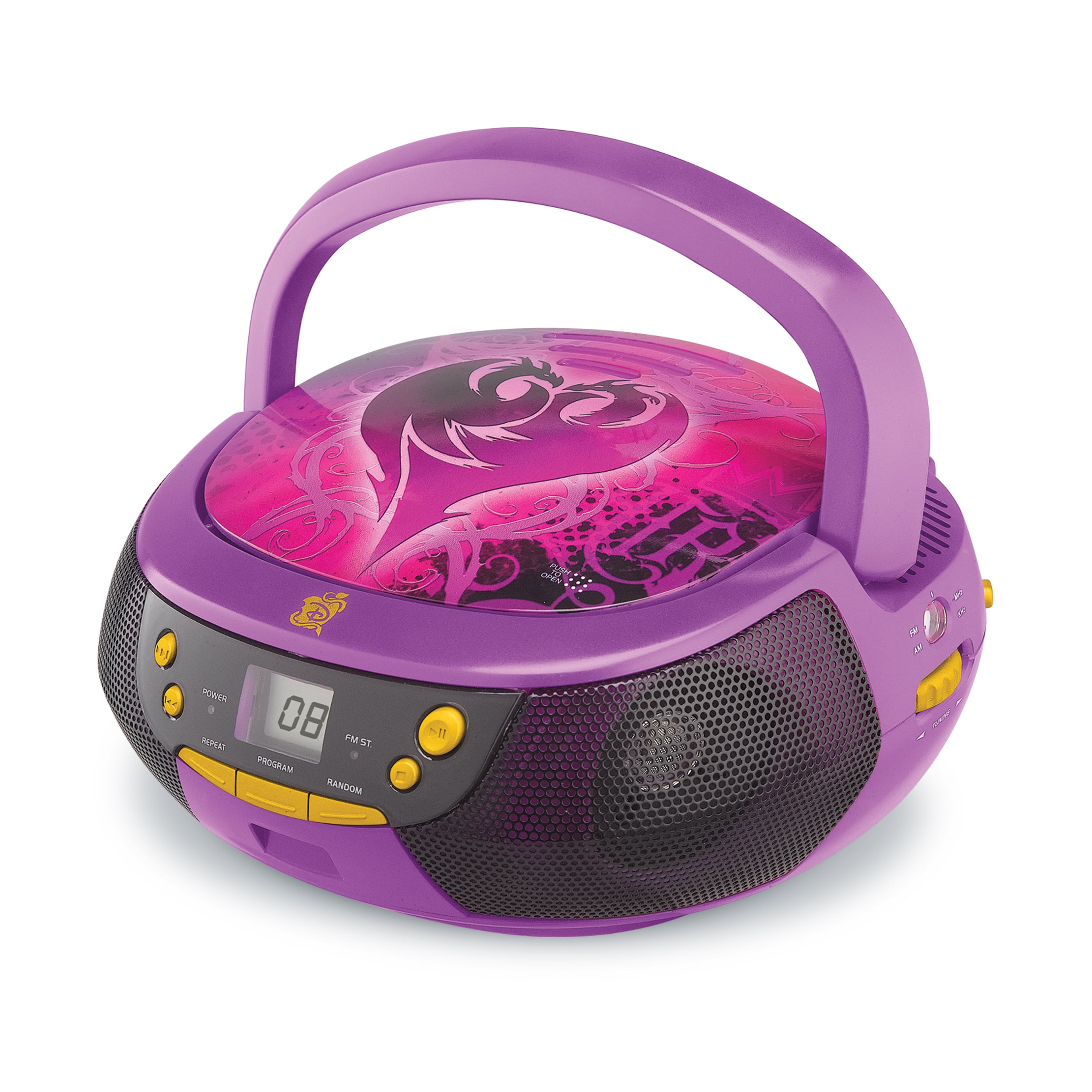 KID DESIGNS Descendants Radio Player Boom Box with Mic Purple DE430 CD