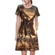 thumbnail image 1 of Disketp Western Skeleton Cowboy Horse para Vestido de Manga Corta para Mujeres, Vestidos de Verano para Mujeres, Casual y Holgado para la Playa, 1 of 6