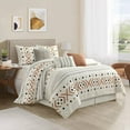 thumbnail image 2 of Nanshing Vivi 7 Piece Casual Geometric Comforter Set, Taupe, King, 2 of 10
