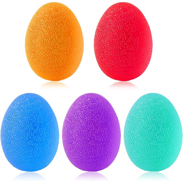Pack de 5 Pelotas Antiestrés, Pelota Antiestrés de Diferentes Durezas, Pelota de Rehabilitación de Manos, Pelota Antiestrés para Adultos y Niños para Alivio de la Ansiedad y Entrenamiento de Reh