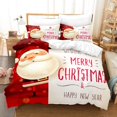thumbnail image 1 of CHAO (228 x 288 cm) Juego de cama tamaño queen, juego de cama navideño, estampado de Papá Noel, funda nórdica para niños, niños y niñas, regalo de Año Nuevo, súper suave, fácil cuidado, funda nórdica, 1 of 5