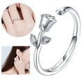 thumbnail image 1 of Fiudx Anillo de Rosa, Elegante Anillo de Plata de Ley 925, Anillo Ajustable para Dama, Anillo de Corona Hipoalergénico, Regalo para Ella, para Ocasiones Especiales, Uso Diario, Incluye Caja., 1 of 7