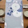thumbnail image 5 of Table Runners 70 Inches Long Dress Scarves, Blue White Floral Farmhouse Coffee/Dining/Kitchen Table Decor, Holiday Table Runner, Spring Botanical Leaves Farmhouse 13x70 Inch, 5 of 9
