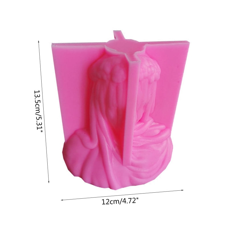 Veiled Lady Candle UV Crystal Epoxy Mold Female Bride Antique Bust Statue Sculpture Woman Body Resin Silicone Mould DIY