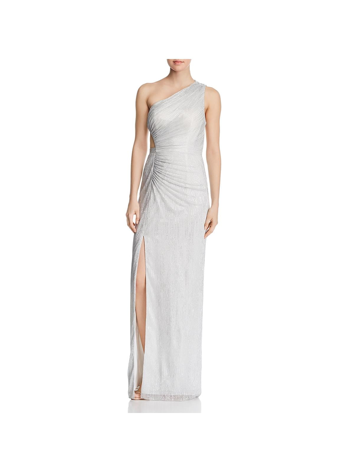 aidan by aidan mattox pleated glitter gown