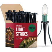 Lighting Outlet Universal 4.5 inch Universal Christmas Light Stake for C7 and C9 Christmas Lights Bag of 50 Use with C7 or C9 String Lights (50) outdoor-lightstrings (only lamp post, no light string)