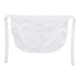 thumbnail image 1 of jifeng Women Waist Apron Breathable Practical Accessories with Ruffled Edges Half Apron White, 1 of 9
