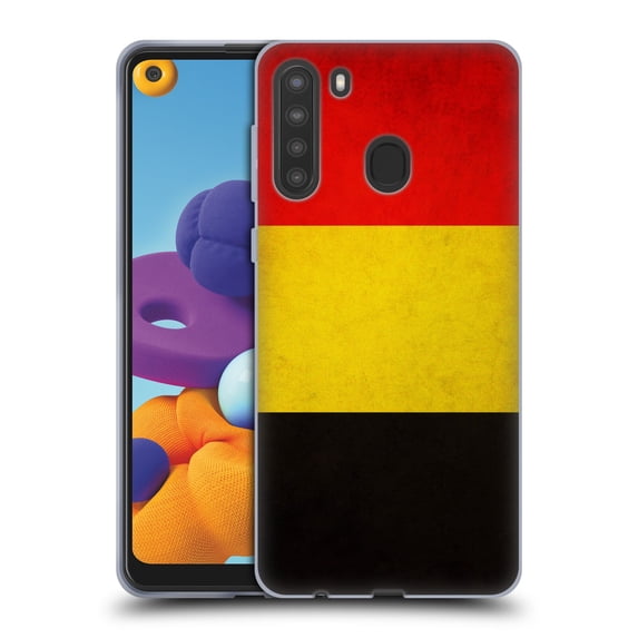 Head Case Designs Vintage Flags Belgium Belgian Soft Gel Case Compatible with Samsung Galaxy A21 (2020)