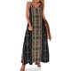 thumbnail image 1 of Vestido de lujo sin mangas con estampado floral Anishinaabe en negro abstracto, 1 of 7