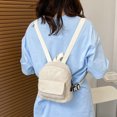 thumbnail image 2 of Women Corduroy Backpack Versatile Student Girls Bookbag Solid Color Retro Travel Backpack Student Book Bag Aesthetic Purse Pink, 2 of 6