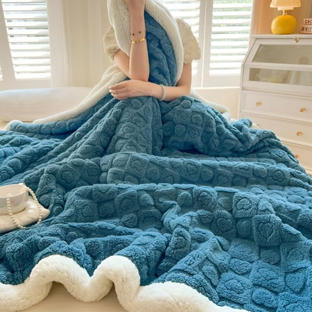 LAMIRO Flannel Weighted Blanket Sherpa Weighted Blankets with Soft Plush Fleece for Calming and Sleep