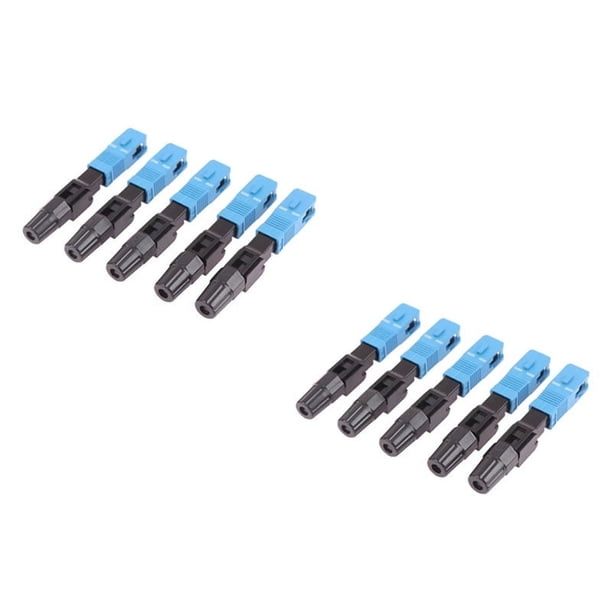10 Piezas FTTH SC UPC Conector Rápido de Fibra Óptica Monomodo SC UPC Conector Rápido de Fibra Óptica FTTH Herramienta de Ensamblaje de Fibra SC