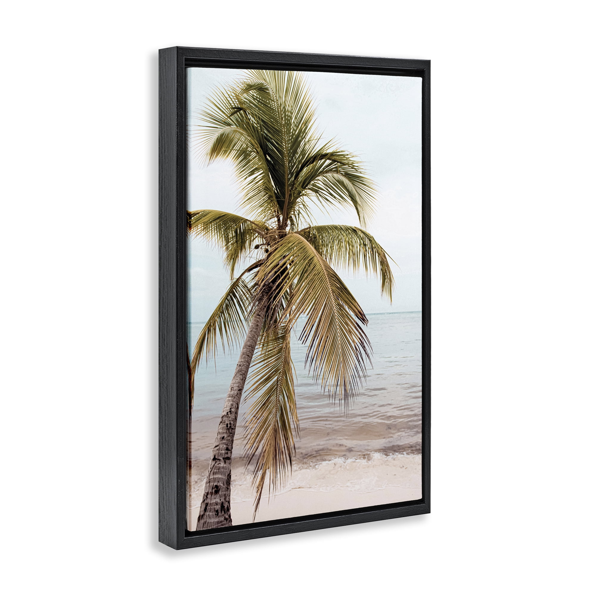 Stupell Industries California Summer Palm Nautical & Beach Photography Black Floater Framed Canvas Art Print Wall Art, 17 x 25