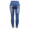 thumbnail image 7 of Ahdbta Women's Ripped Jeans Asymmetrical High Waisted Skinny Denim Pants Distressed Washed Stretchy Lounge Jeans with Pockets, 7 of 7