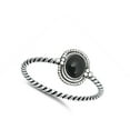 thumbnail image 4 of CHOOSE YOUR COLOR Sterling Silver Simulated Black Onyx Round Boho Halo Knot Love Promise 925 Ring CZ Female Size 6, 4 of 4