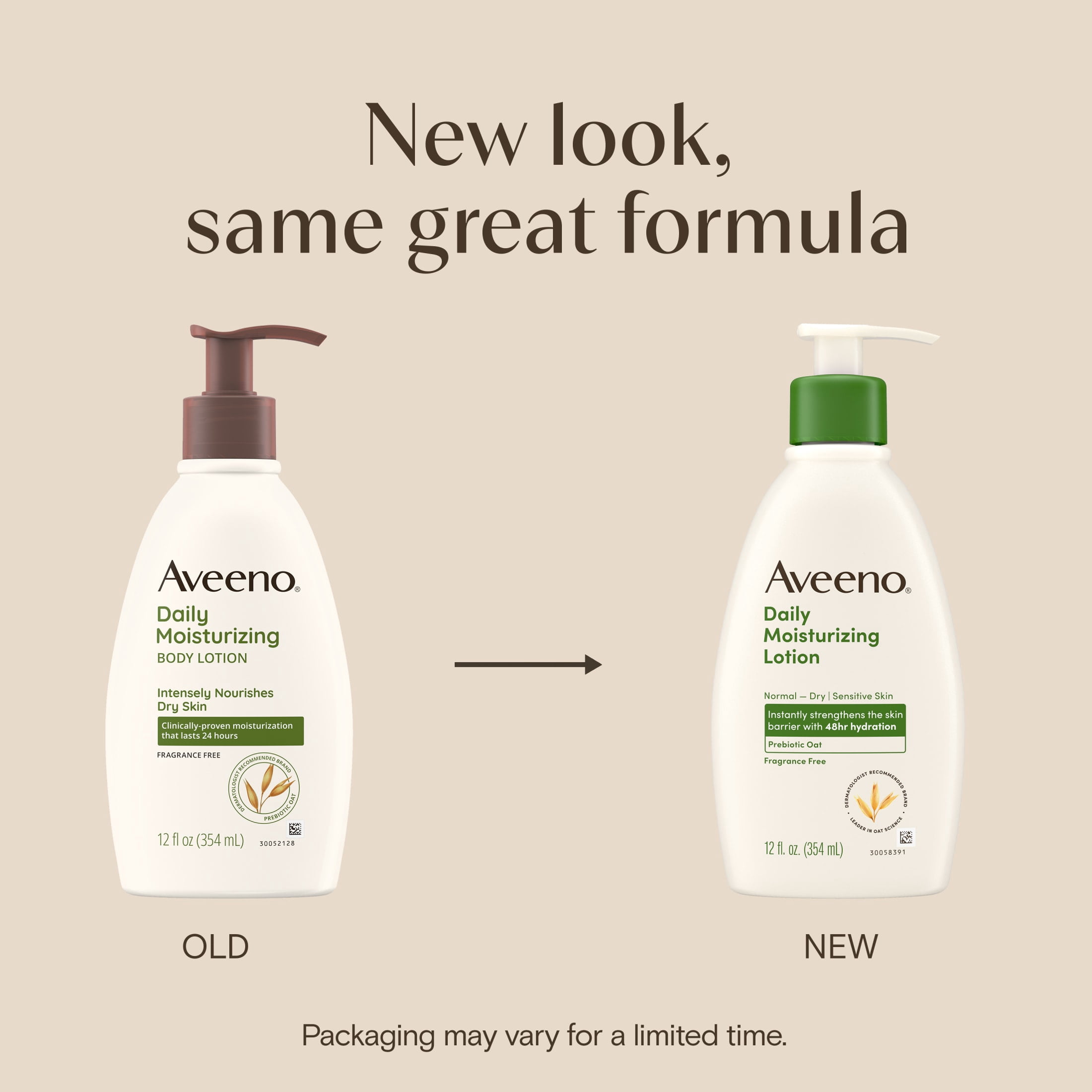 Aveeno Daily Moisturizing Body Lotion, Fragrance-Free,12 Fl oz