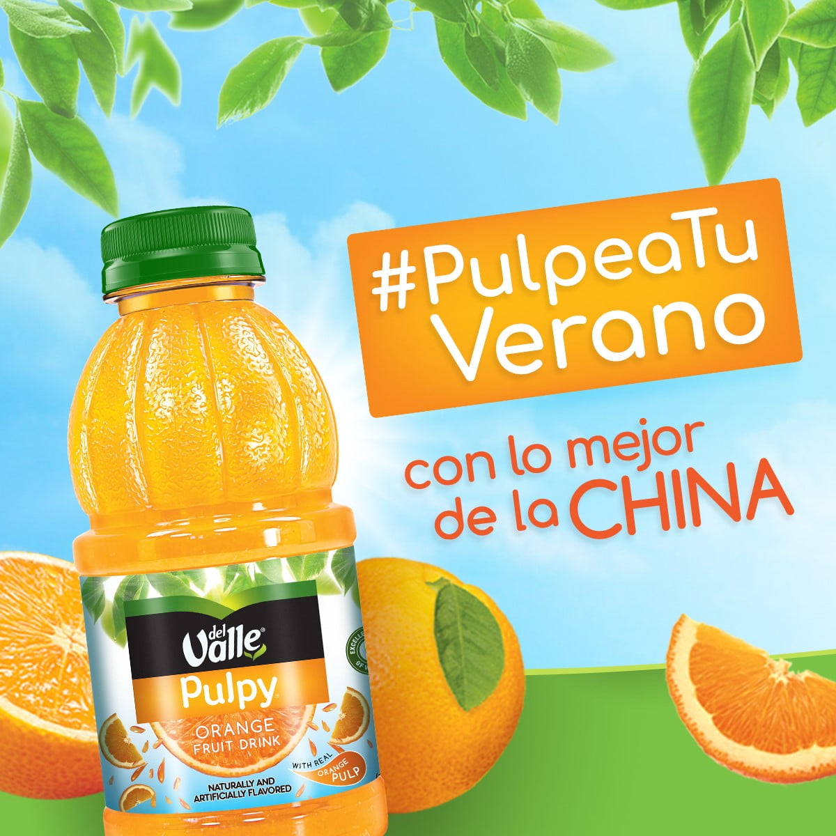 Del Valle Pulpy Orange Juice, Juice Drink, 16 fl oz Plastic Bottle