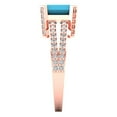 thumbnail image 3 of 2.45 ctw Solitaire with Zirconia Diamond Accents Anniversary Ring for Women | Emerald Cut Simulated Turquoise | Hyperallergenic Solid 14K Rose Gold, 3 of 5