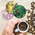 thumbnail image 6 of 9PCS Marble Pattern Wood Drink Coasters Printed Composite Wood Board Cup Mats Set for Cold Drinks Wine Mugs and Cups Tabletop Protection 4" Diameter 5mm Thick, 6 of 9