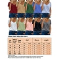 thumbnail image 3 of Fangasis Women Summer Tops V Neck T-shirt Short Sleeve T Shirt Ladies Bohemian Tee Casual Holiday Tunic Blouse Deep Blue 2XL, 3 of 3