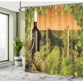 thumbnail image 5 of Ambesonne Winery Shower Curtain, Bottle Grapes Sunset, 69"Wx84"L, Green Orange, 5 of 5