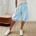 thumbnail image 2 of Admvng Womens Casual Balloon Shorts Pleated Elastic Waist Everyday Vacation Wear, 2 of 9