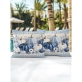 thumbnail image 6 of Outdoor Pillows Waterproof, Thanksgiving Pumpkins Bedding Throw Pillows with Insert for Couch Sofa Bed, Blue Fall Eucalyptus Autumn Rustic Flowers 16x16 Inch Pillowcases Patio Pillow Set of 2, 6 of 8