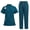 Blue, variant on Women Scrub Sets 2 Pieces Solid Hand Wash Short Sleeve Top and Long Pants Nurse's Outfit Set with Pocket