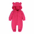 thumbnail image 2 of Ruyang Toddler Hooded Jumpsuits Thick Warm Long Sleeve Front Zipper Plain Romper Clothes Baby Boys Girls Fall Winter Outfits, 2 of 6