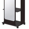 thumbnail image 2 of Benjara BM211137 Mirror & Wood Hall Tree with Hanging Rod & Casters - Brown & Silver, 2 of 5