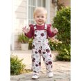thumbnail image 6 of RUINIXCW Baby Girl Outfit, Long Sleeve Romper with Floral Overall Pants Fall Outfit Clothing Set, 6 of 8