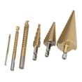 thumbnail image 1 of HSS Drill Bit Set, Step Drilling Bits Quick Drilling 6Pcs  For Wood For Punching For Carpenter, 1 of 8